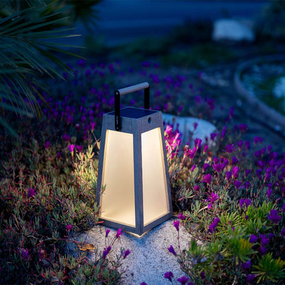 Roam Outdoor Solar LED Lantern in Outside Area.