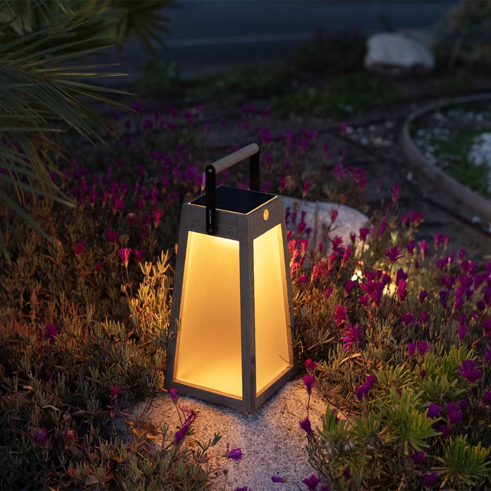 Roam Outdoor Solar LED Lantern in Outside Area.