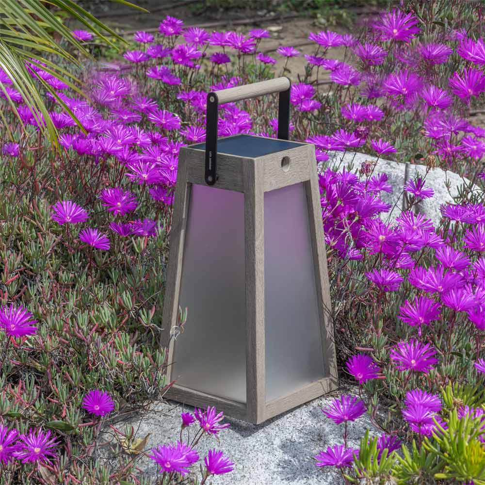 Roam Outdoor Solar LED Lantern in Outside Area.