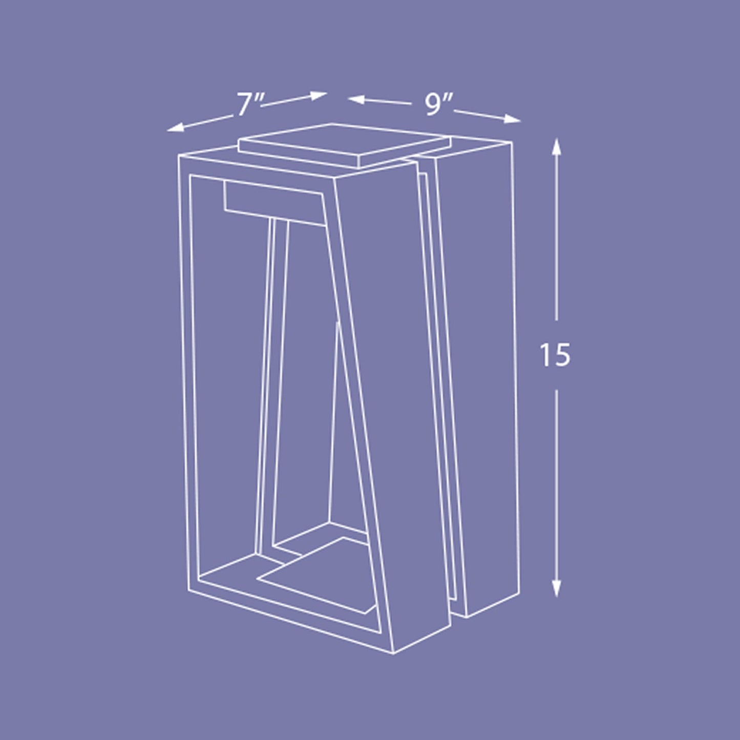 Skaal Outdoor Solar LED Lantern - line drawing.