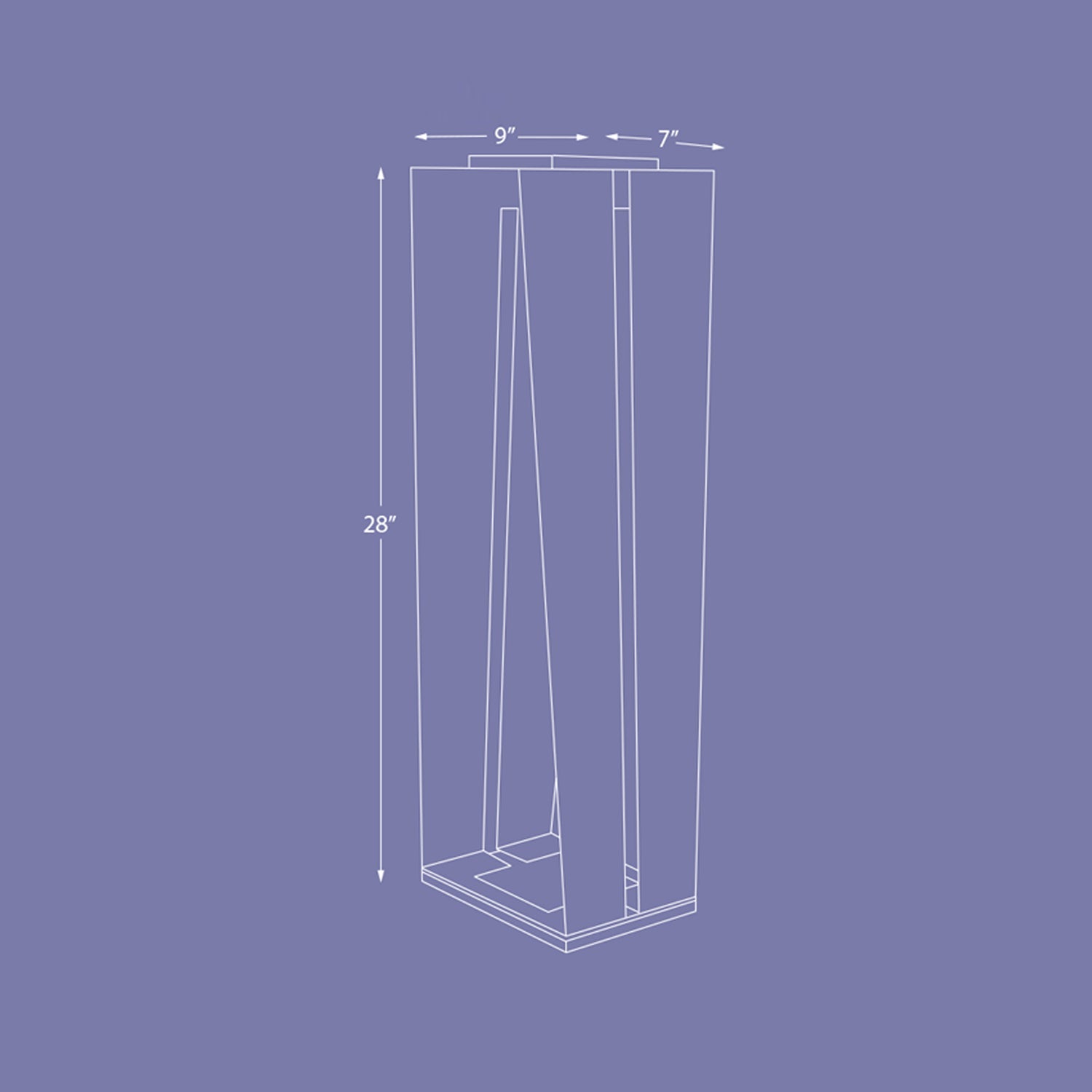 Skaal Outdoor Solar LED Lantern - line drawing.