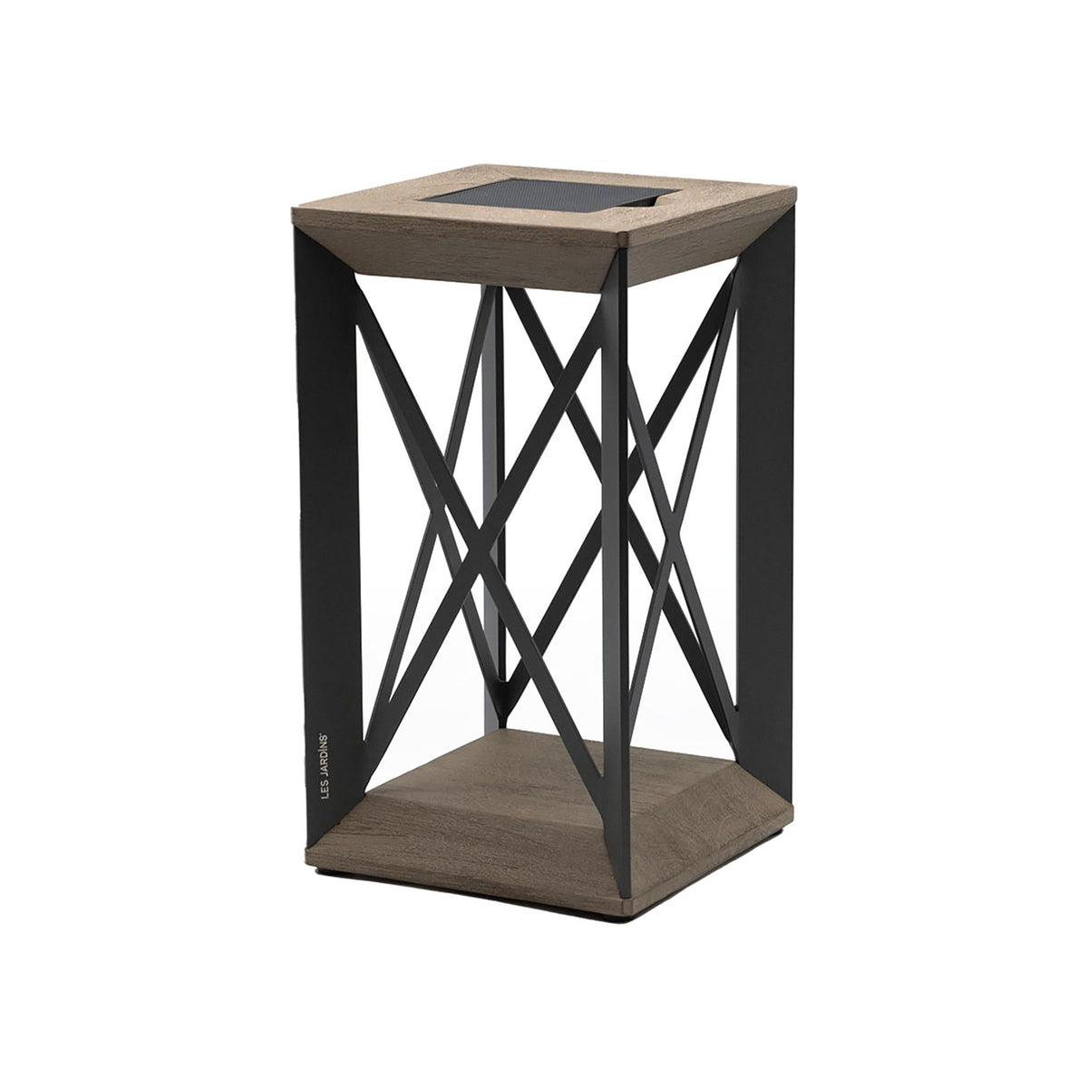 Soho Outdoor Solar LED Lantern in Weathered Teak/Graphite Aluminum (17-Inch).