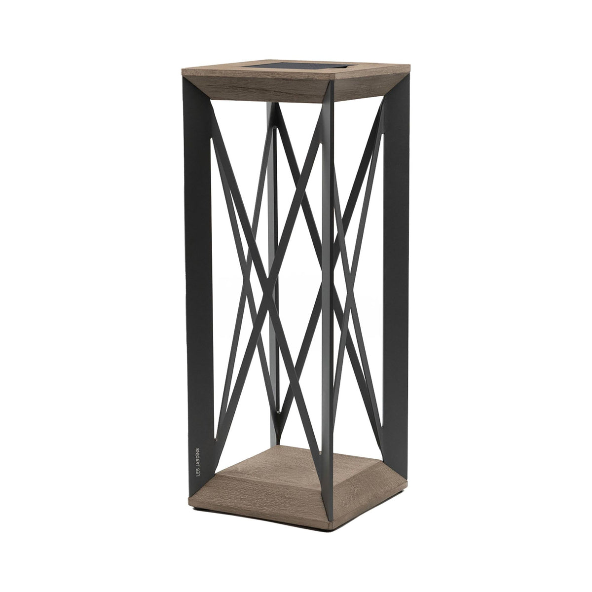 Soho Outdoor Solar LED Lantern in Weathered Teak/Graphite Aluminum (25-Inch).