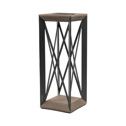 Soho Outdoor Solar LED Lantern in Weathered Teak/Graphite Aluminum (25-Inch).