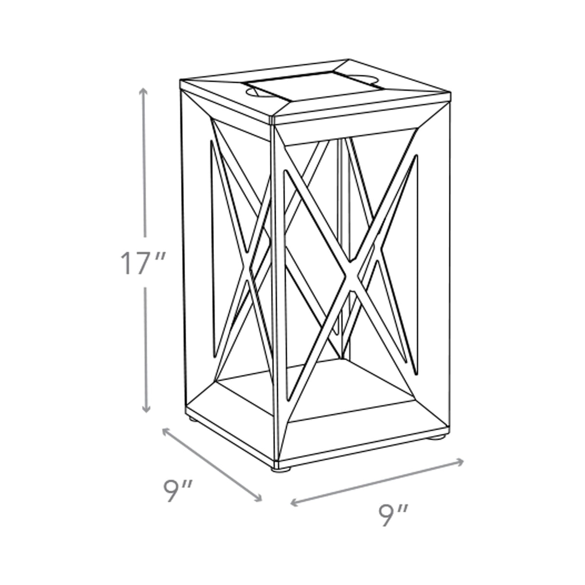 Soho Outdoor Solar LED Lantern - line drawing.