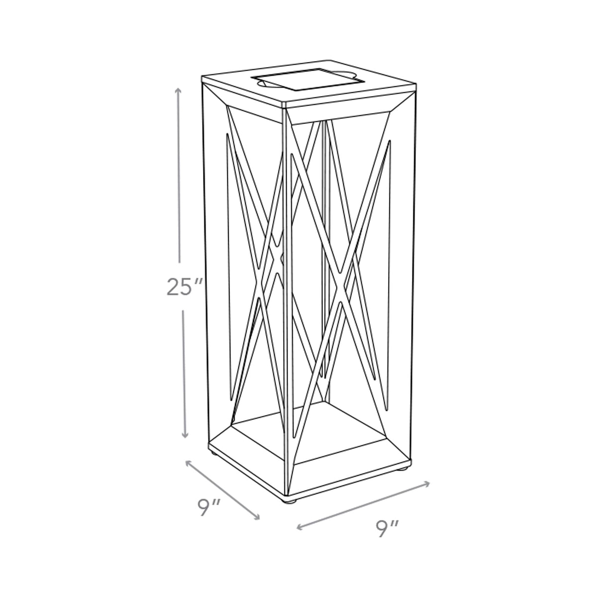 Soho Outdoor Solar LED Lantern - line drawing.