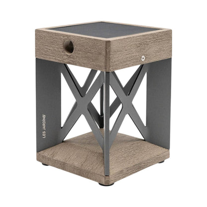 Soho Outdoor Solar LED Table Lamp in Weathered Teak.