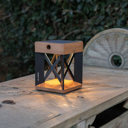 Soho Outdoor Solar LED Table Lamp in Outside Area.