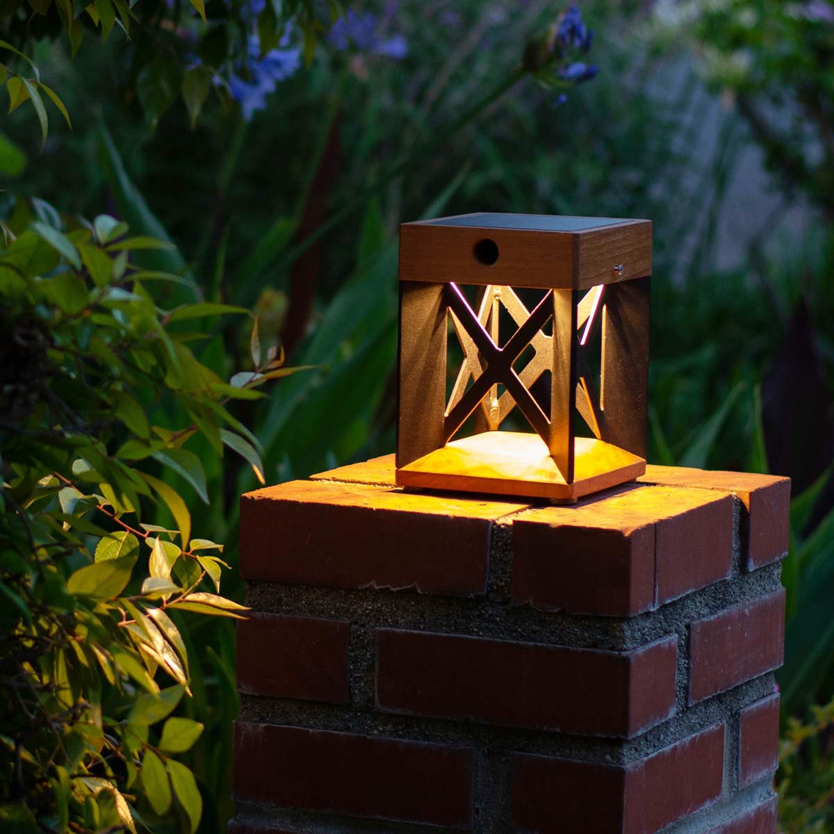 Soho Outdoor Solar LED Table Lamp in Outside Area.