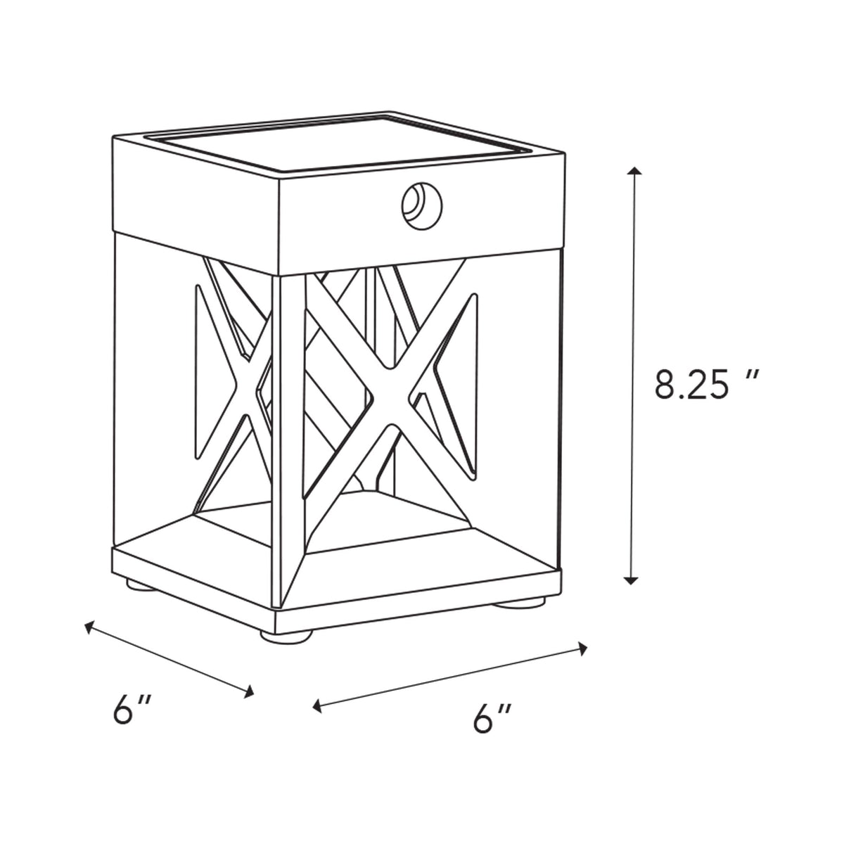 Soho Outdoor Solar LED Table Lamp - line drawing.