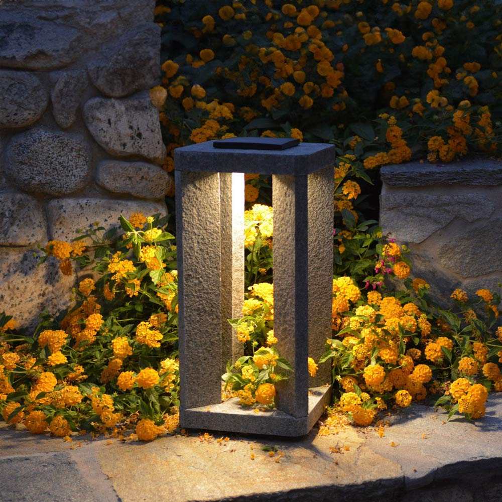 Stonehenge Outdoor Solar LED Pathway Light in Outside Area.