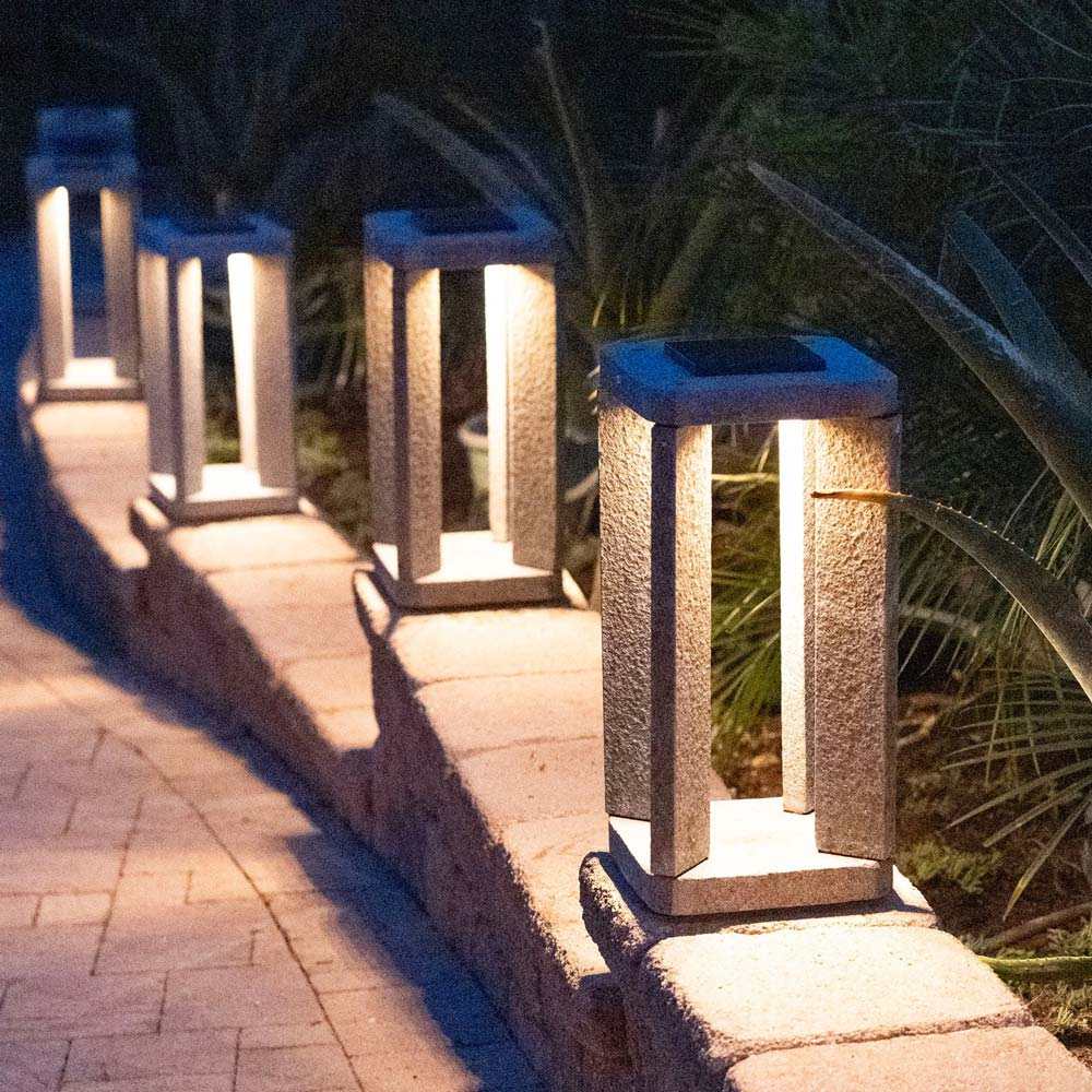 Stonehenge Outdoor Solar LED Pathway Light in Outside Area.