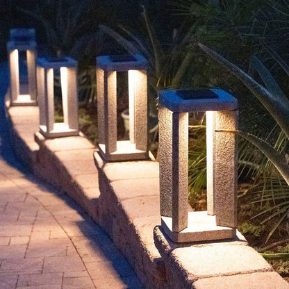 Stonehenge Outdoor Solar LED Pathway Light in Outside Area.