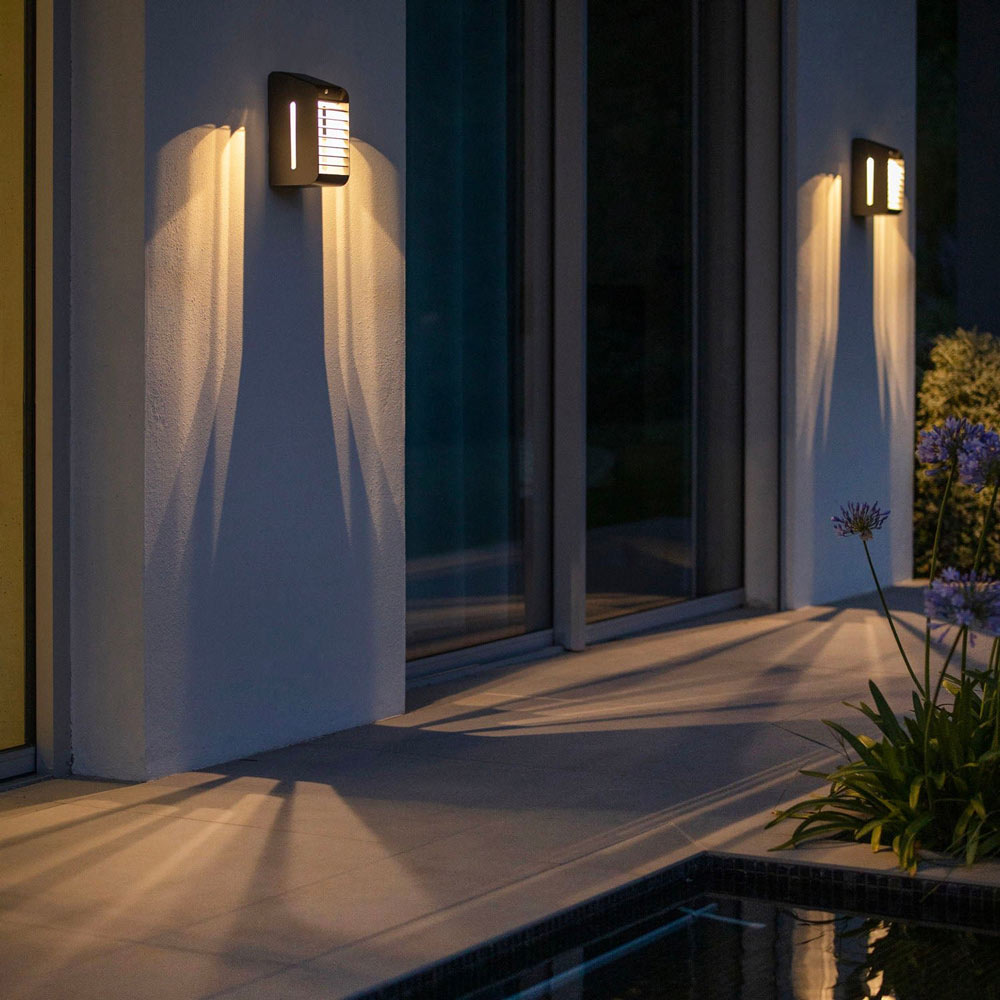 Storm Outdoor Solar LED Wall Light in Outside Area.