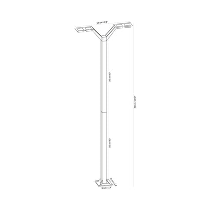 Swan Outdoor Solar LED Pathway Light - line drawing.