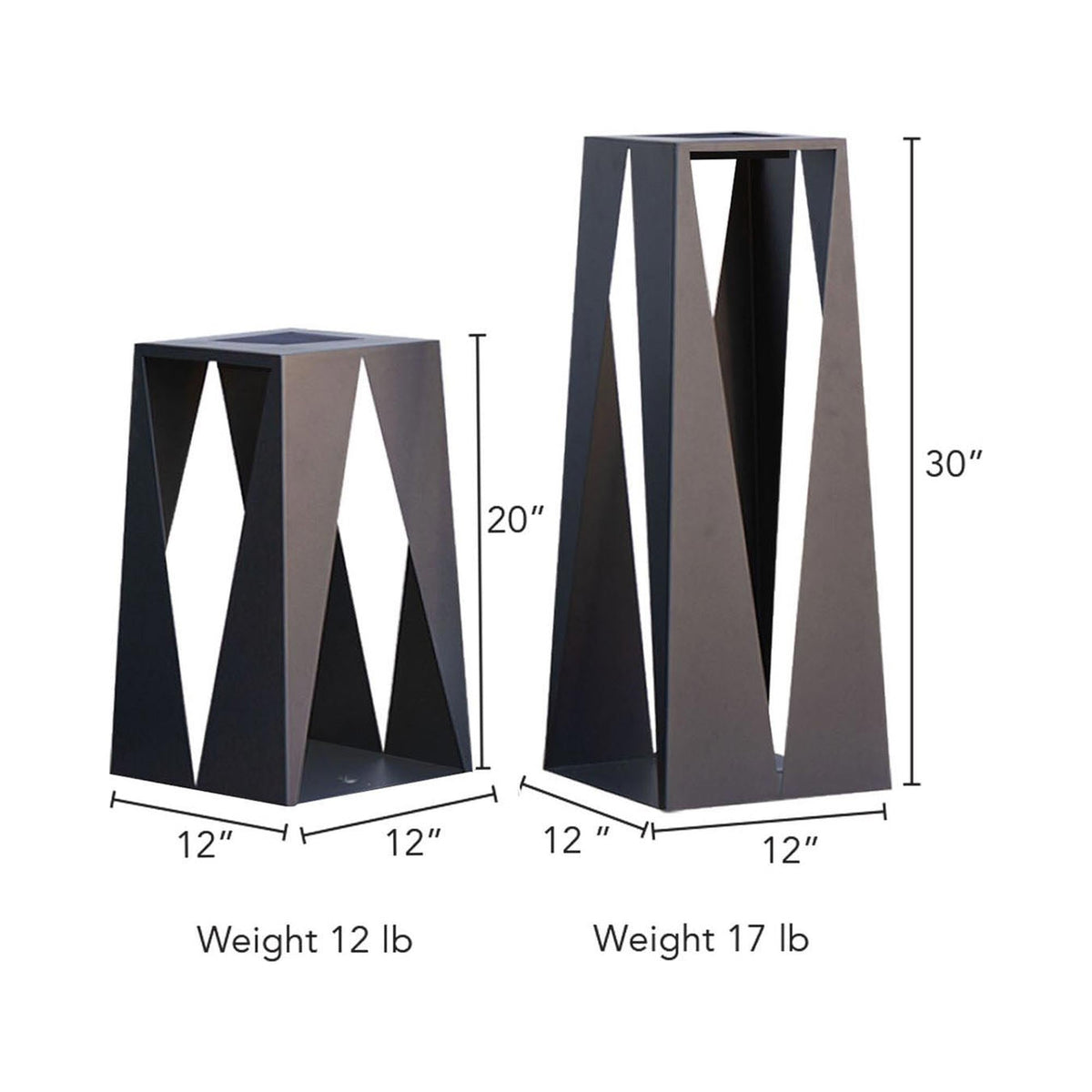 Teatree Outdoor Solar LED Lantern - line drawing.