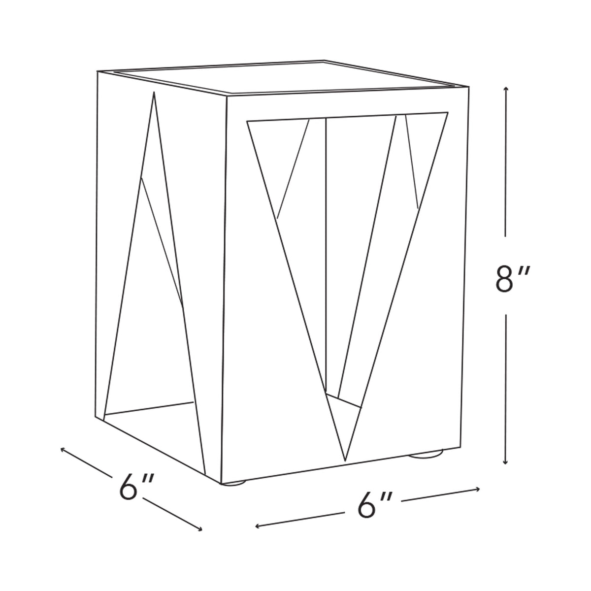 Teatree Outdoor Solar LED Table Lamp - line drawing.