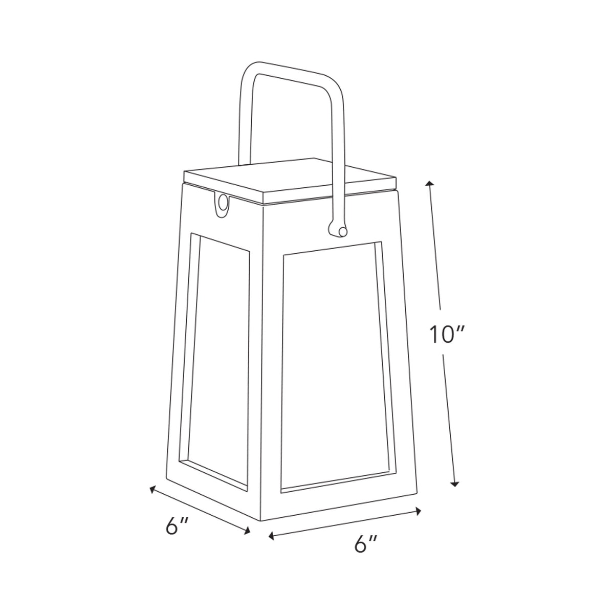 Tecka Outdoor Solar LED Lantern - line drawing.