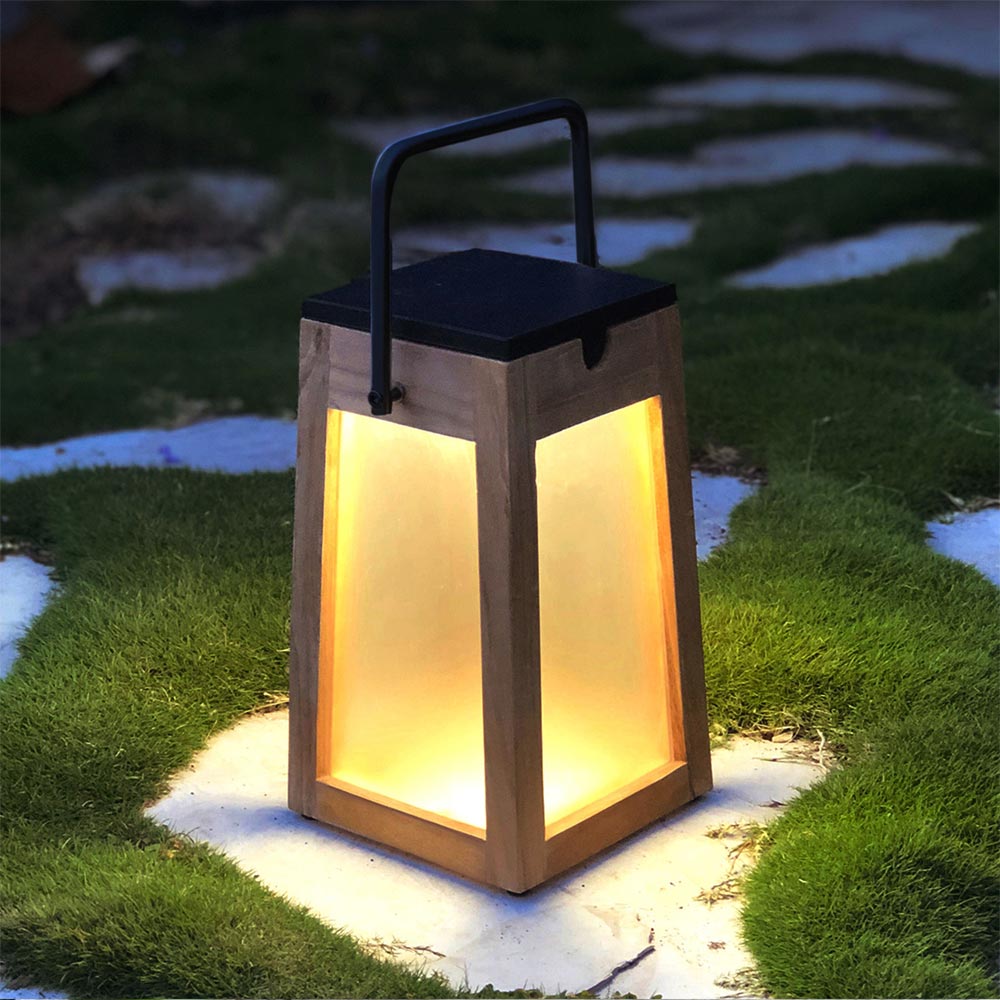 Tecka Outdoor Solar LED Lantern in Outside Area.