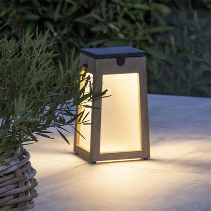 Tecka Outdoor Solar LED Lantern in Outside Area.