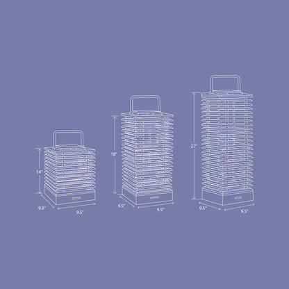 Tekura Outdoor Solar LED Lantern - line drawing.