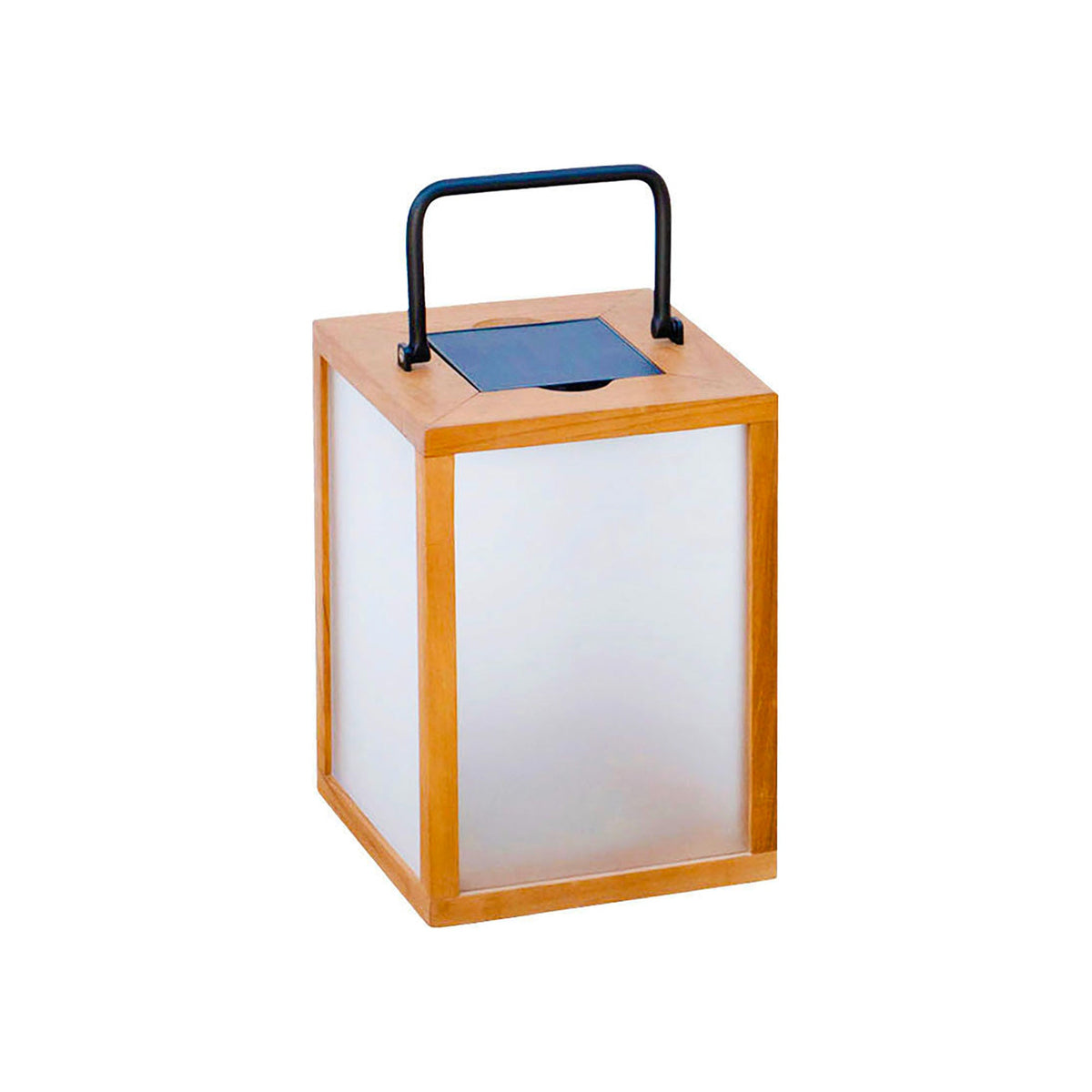 Tradition 2.0 Outdoor Solar LED Lantern in Natural Teak (14-Inch).