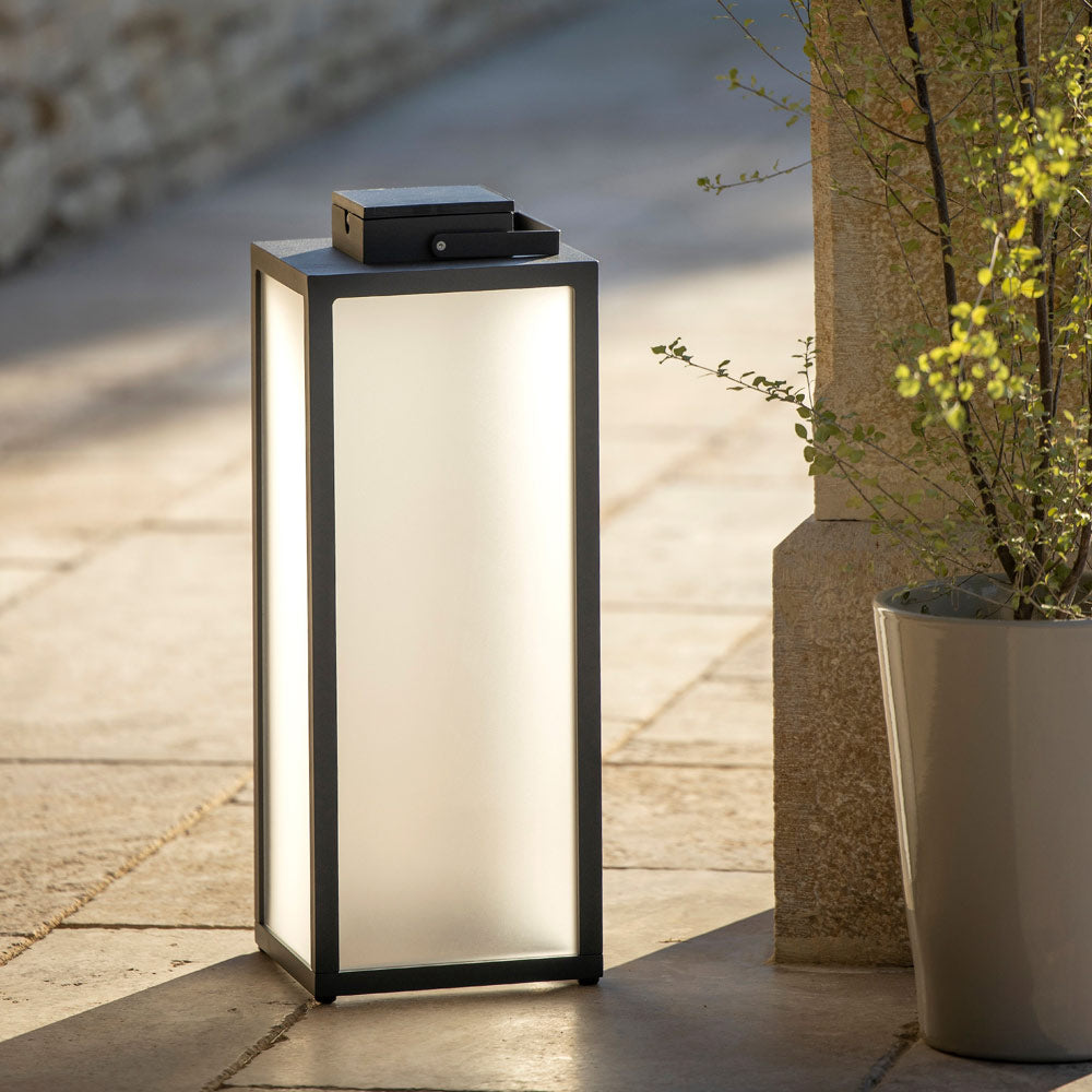 Tradition Outdoor Solar LED Lantern in Outside Area.