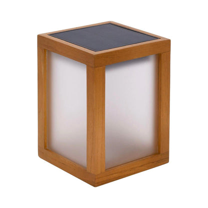 Tradition Outdoor Solar LED Table Lamp in Teak.