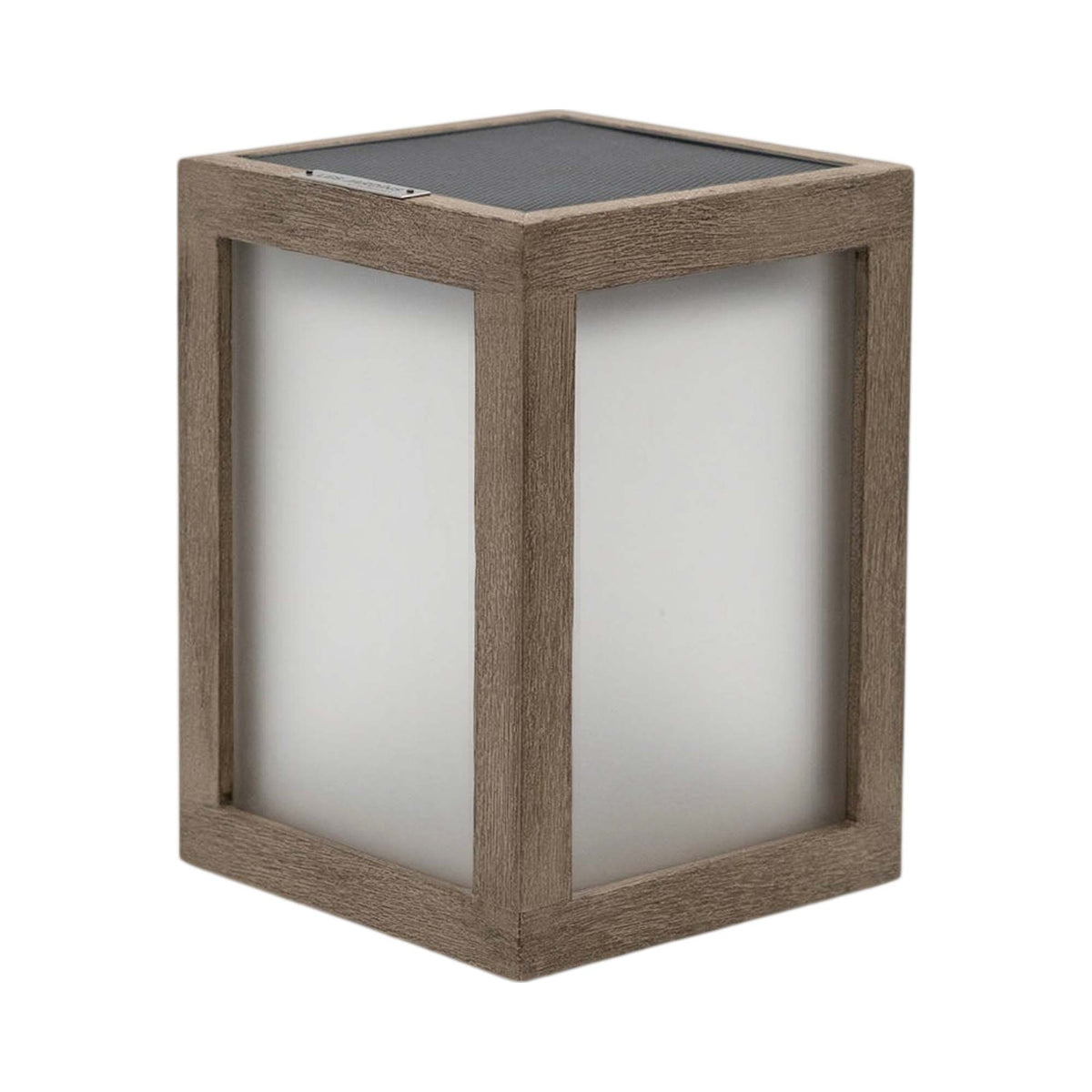 Tradition Outdoor Solar LED Table Lamp in Weathered Teak.