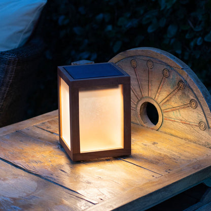 Tradition Outdoor Solar LED Table Lamp in Outside Area.