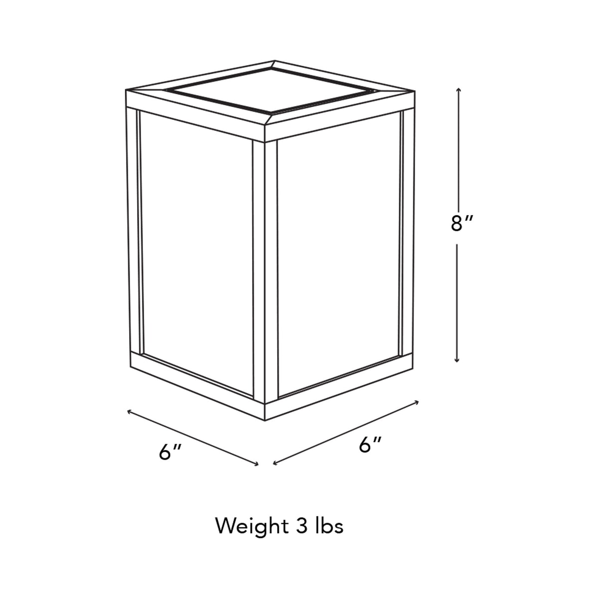 Tradition Outdoor Solar LED Table Lamp - line drawing.
