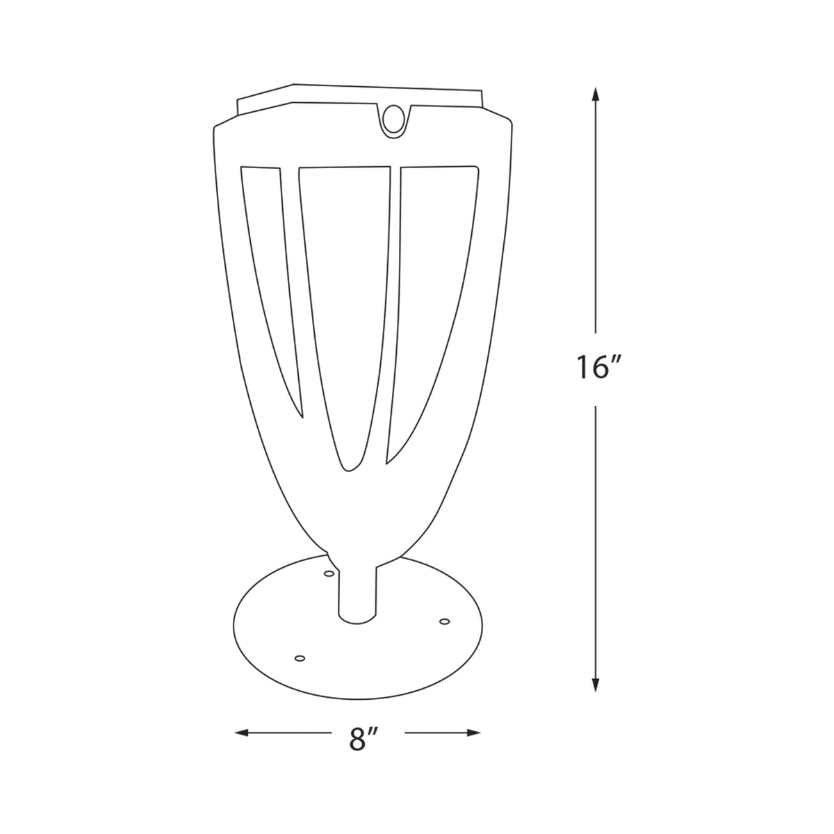 Tulip Outdoor Solar LED Pathway Light - line drawing.