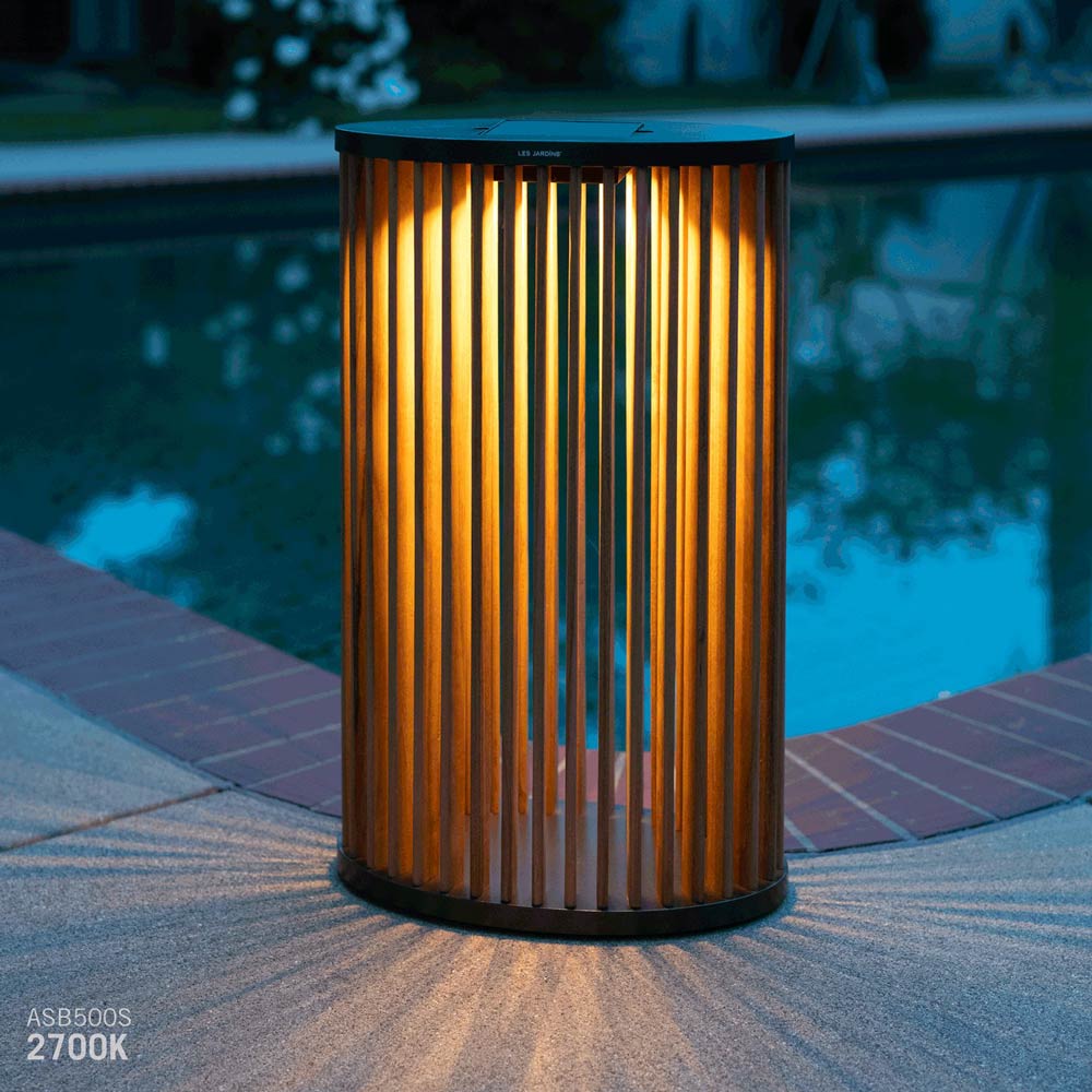Yaro Outdoor Solar LED Floor Lamp in Outside Area.