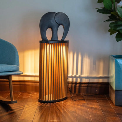 Yaro Solar LED Floor Lamp in living room.