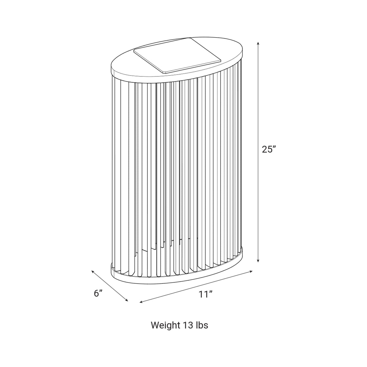 Yaro Solar LED Floor Lamp - line drawing.