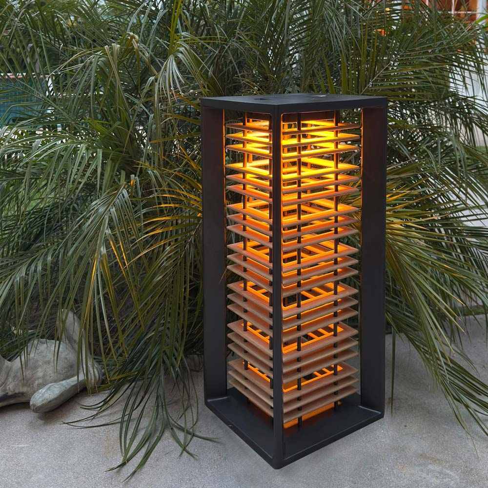 Yoko Outdoor Solar LED Floor Lamp in Outside Area.