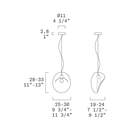Lightbody Pendant Light - line drawing.