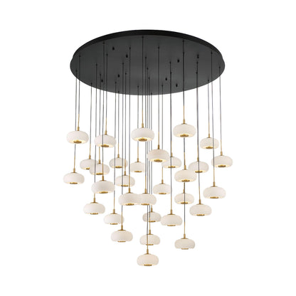 Adelfia Grand LED Chandelier in Matte Black.