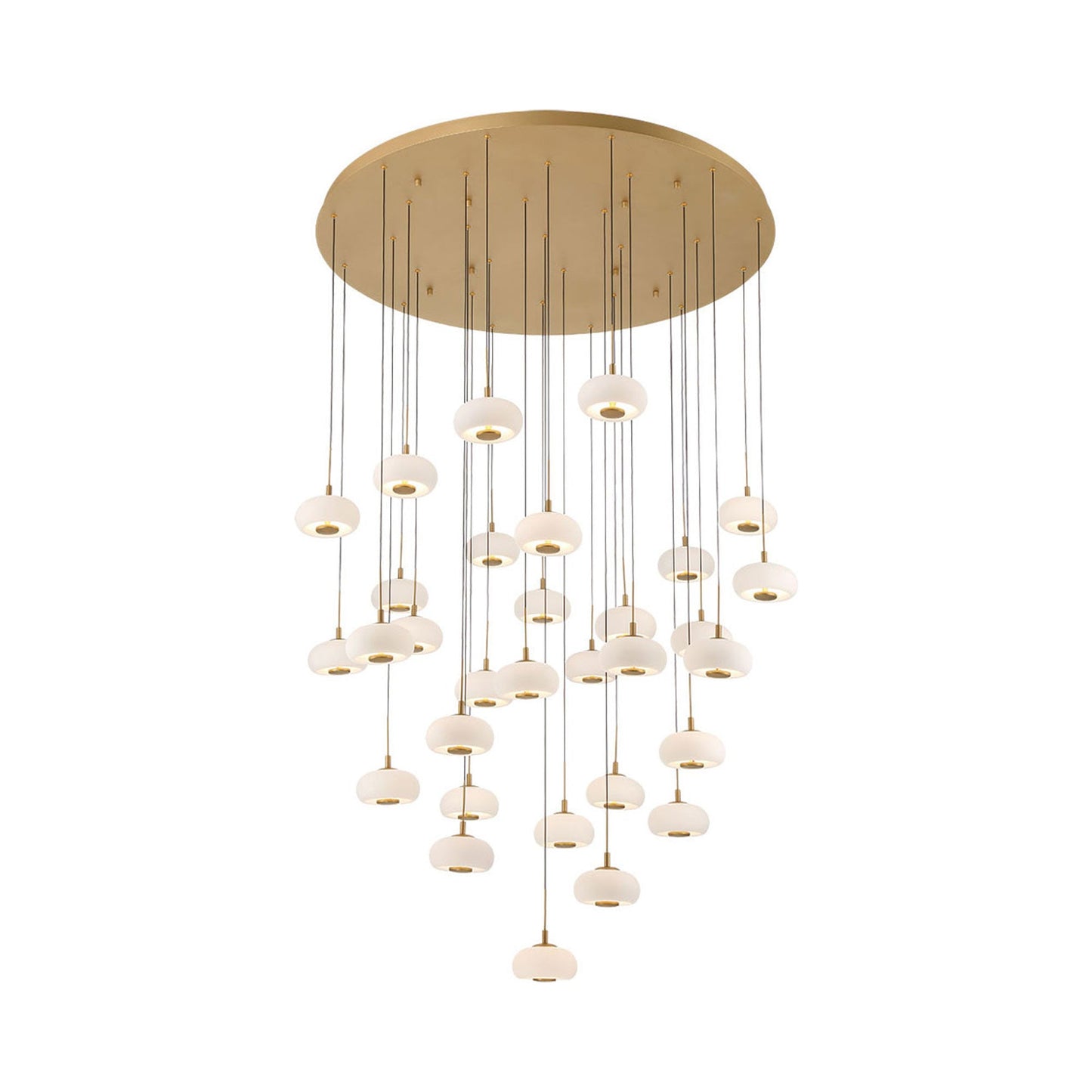 Adelfia Grand LED Chandelier in Painted Antique Brass.