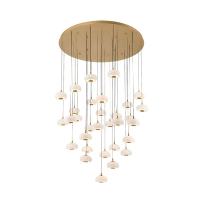 Adelfia Grand LED Chandelier in Painted Antique Brass.