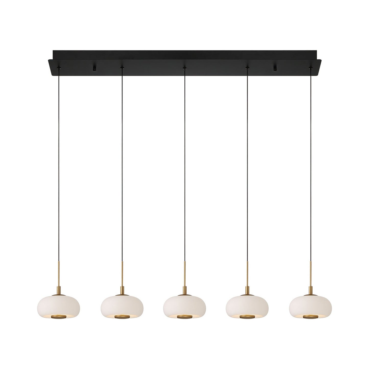Adelfia Linear LED Chandelier in Matte Black.
