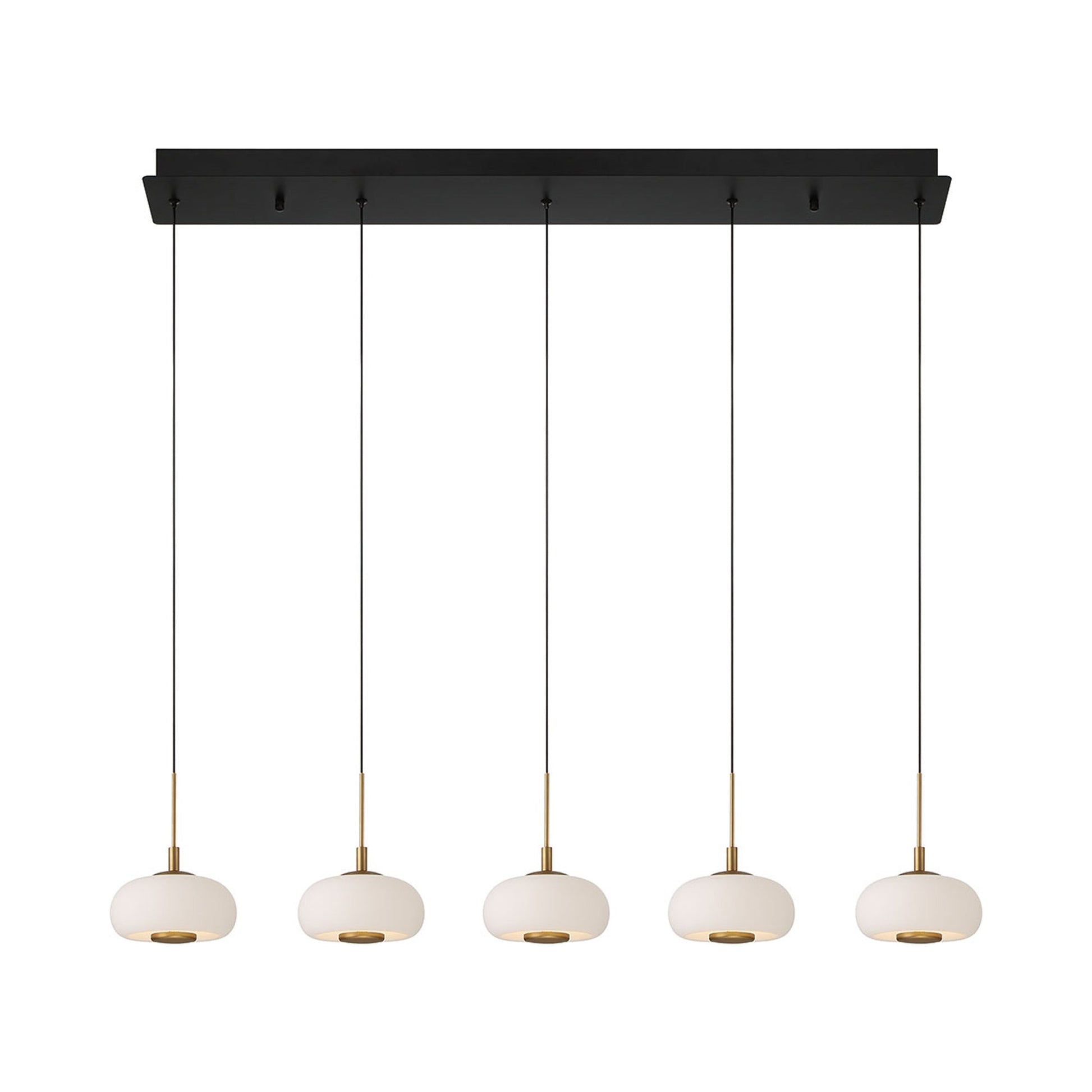 Adelfia Linear LED Chandelier in Matte Black.