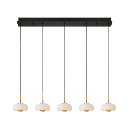 Adelfia Linear LED Chandelier in Matte Black.
