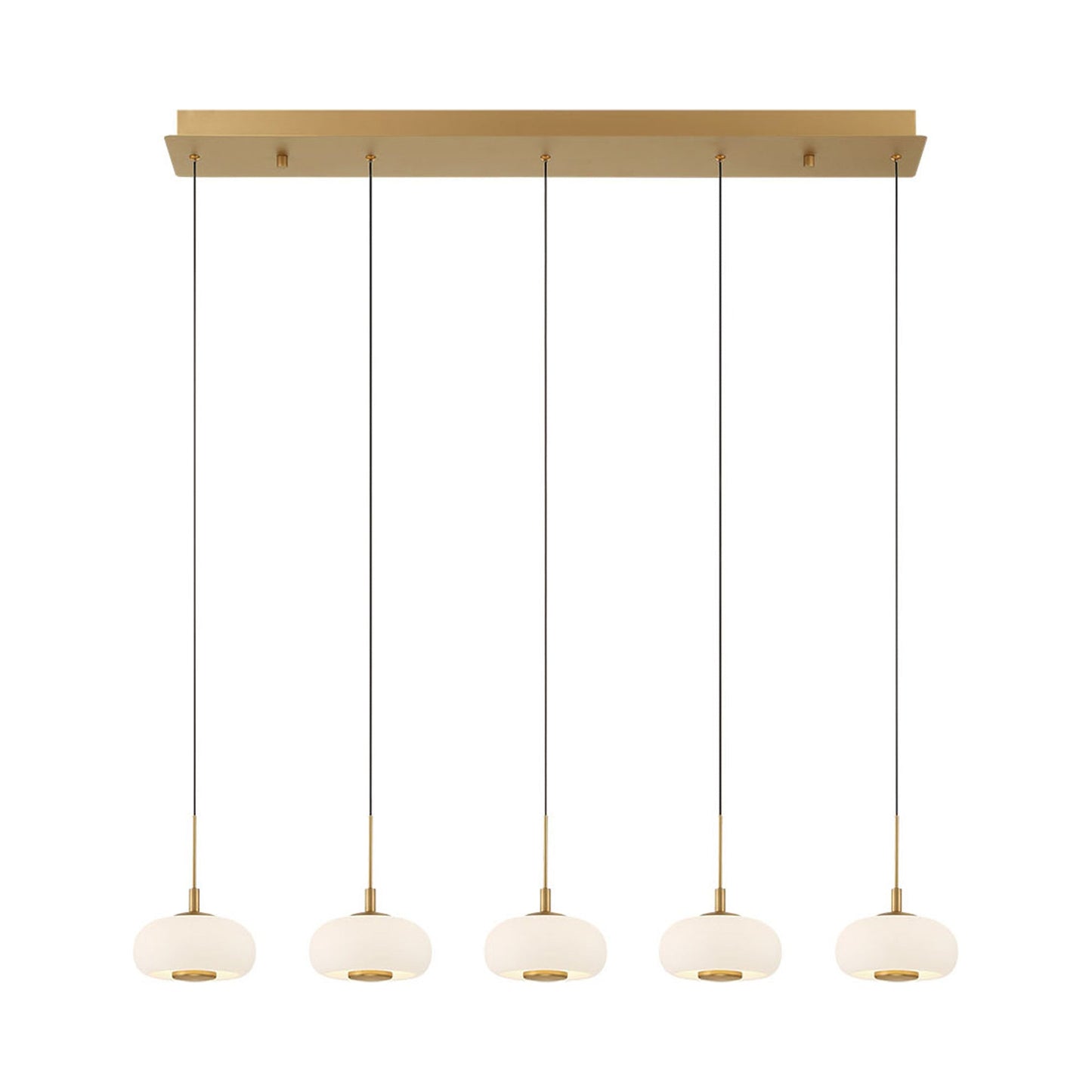 Adelfia Linear LED Chandelier in Painted Antique Brass.
