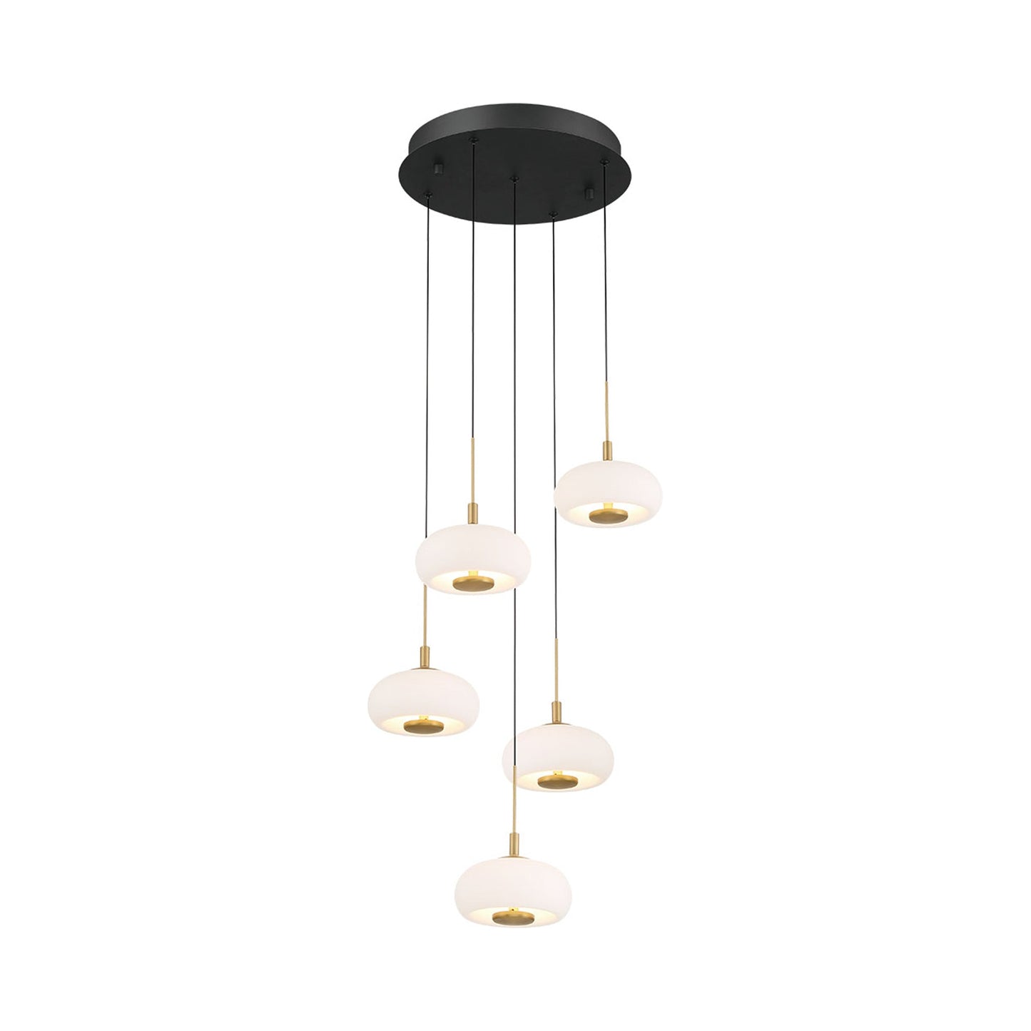 Adelfia Multi Light LED Pendant Light in Matte Black (5-Light).