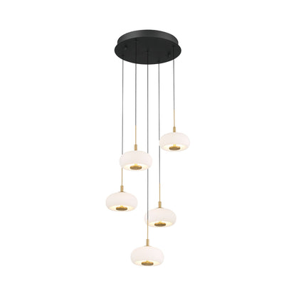 Adelfia Multi Light LED Pendant Light in Matte Black (5-Light).