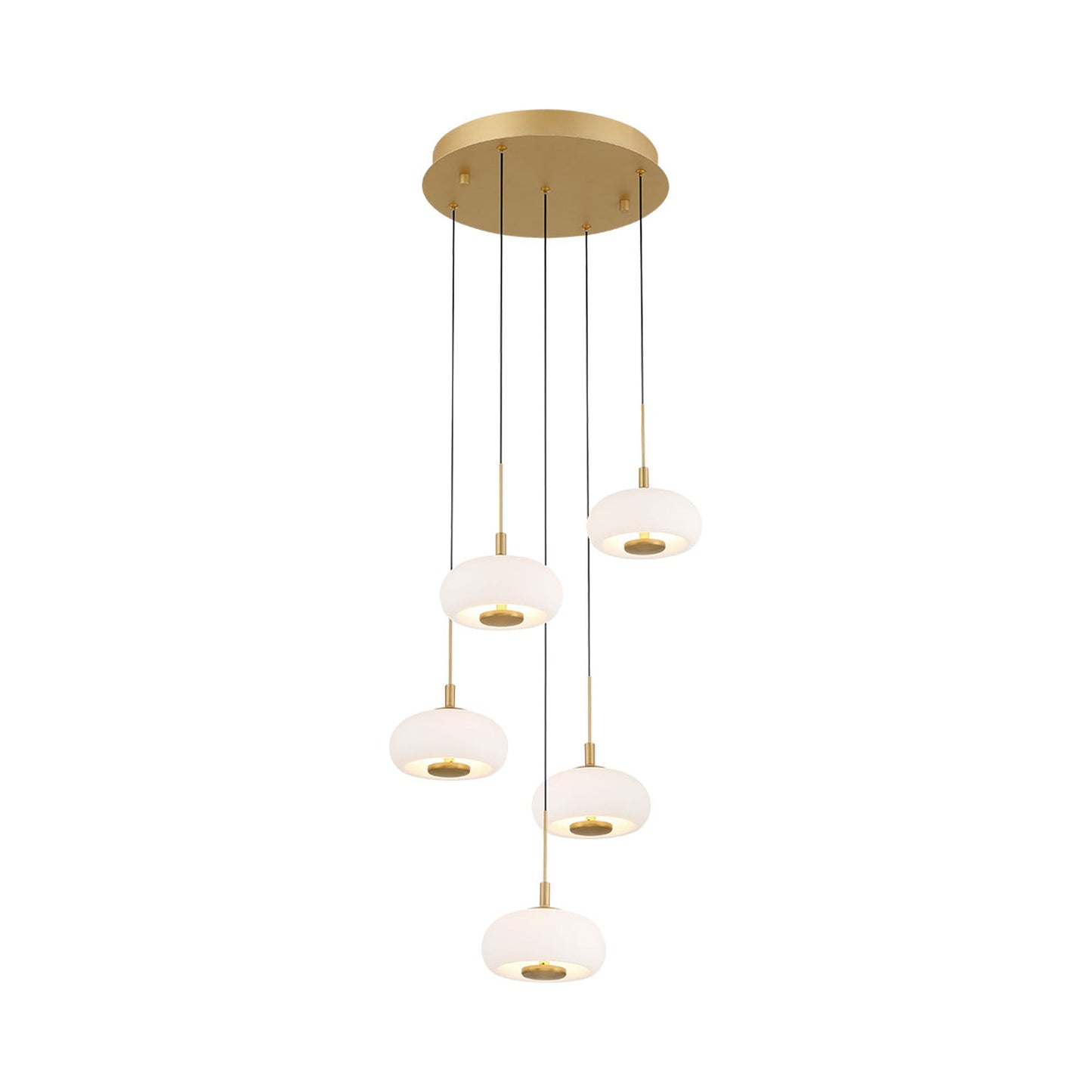 Adelfia Multi Light LED Pendant Light in Painted Antique Brass (5-Light).