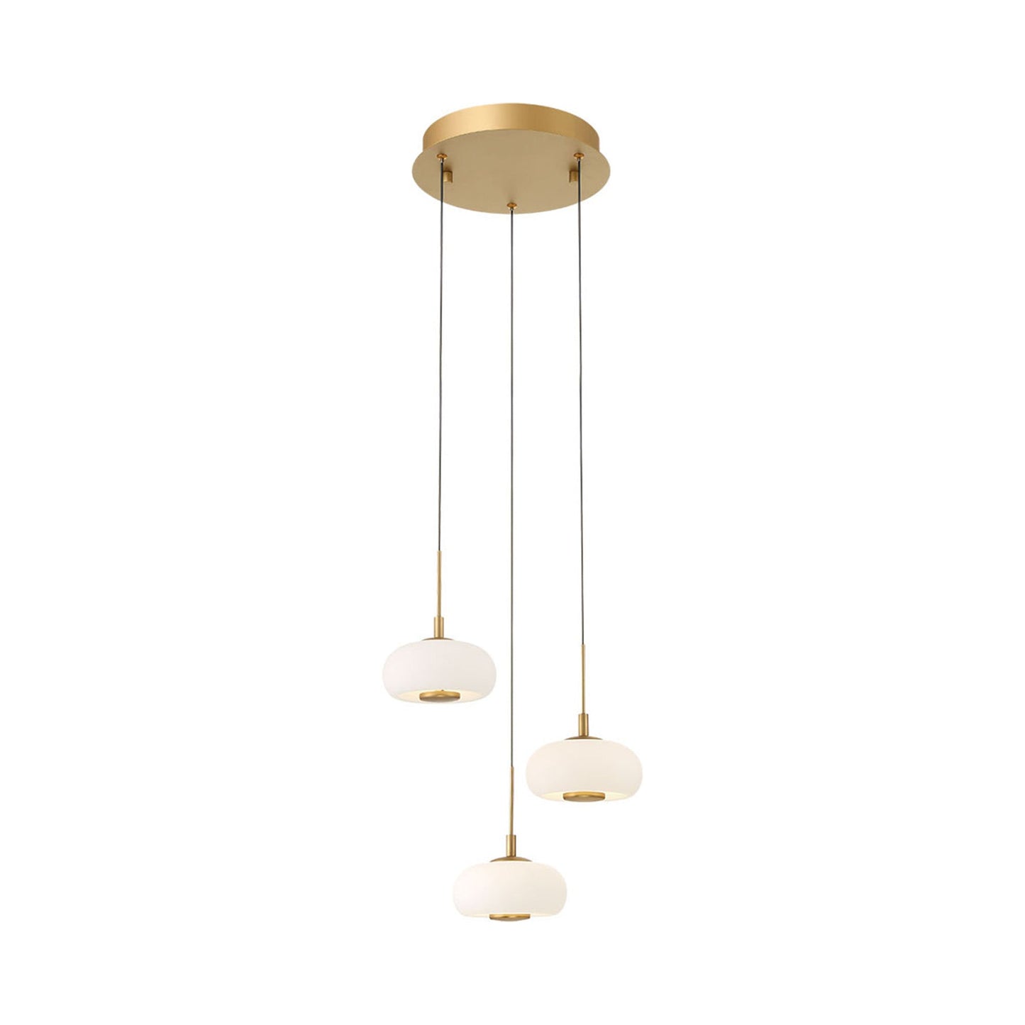 Adelfia Multi Light LED Pendant Light in Painted Antique Brass (3-Light).