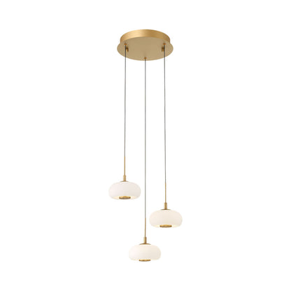 Adelfia Multi Light LED Pendant Light in Painted Antique Brass (3-Light).
