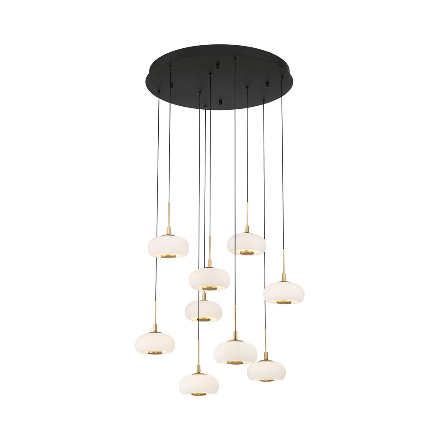 Adelfia Multi Light LED Pendant Light in Matte Black (9-Light).